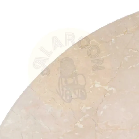 Mesa de comedor en mármol y madera de mango color natural crema 120x120x74cm - Ixia - 607491IX - foto-secundaria-1