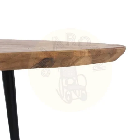 Set de 2 mesas de centro en madera de acacia y hierro color natural 110x63x40cm - Ixia - 607507IX - foto-secundaria-4