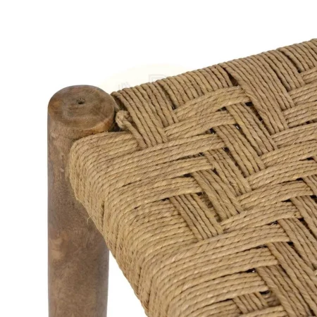 Taburete de fibra natural y madera para salón 40x40x40cm - Ixia - 608027IX - foto-secundaria-1