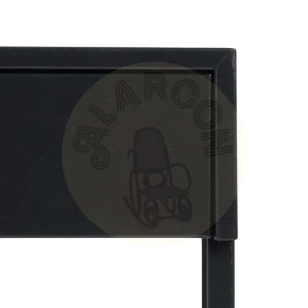 Mesita auxiliar negra de acero con cajón y tirador dorado 43x41x50cm - Ixia - 608267IX - foto-secundaria-3
