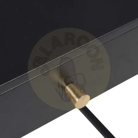 Mesita auxiliar negra de acero con cajón y tirador dorado 43x41x50cm - Ixia - 608267IX - foto-secundaria-4
