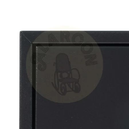 Mesita auxiliar negra de acero con cajón y tirador dorado 43x41x50cm - Ixia - 608267IX - foto-secundaria-5