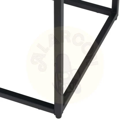 Mesita auxiliar negra de acero con cajón y tirador dorado 43x41x50cm - Ixia - 608267IX - foto-secundaria-6