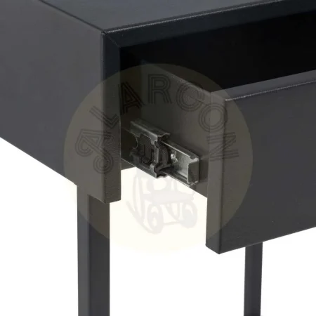 Mesita auxiliar negra de acero con cajón y tirador dorado 43x41x50cm - Ixia - 608267IX - foto-secundaria-7