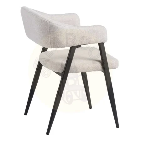 Silla de salón crema tapizada en tejido con patas de acero 56x60x81cm - Ixia - 608300IX - foto-secundaria-1