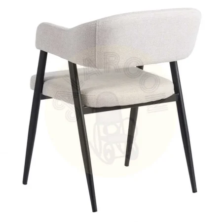 Silla de salón crema tapizada en tejido con patas de acero 56x60x81cm - Ixia - 608300IX - foto-secundaria-2