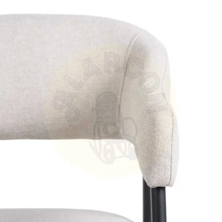 Silla de salón crema tapizada en tejido con patas de acero 56x60x81cm - Ixia - 608300IX - foto-secundaria-3