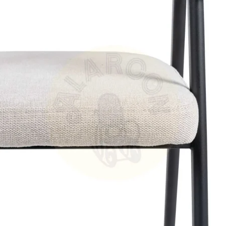Silla de salón crema tapizada en tejido con patas de acero 56x60x81cm - Ixia - 608300IX - foto-secundaria-4