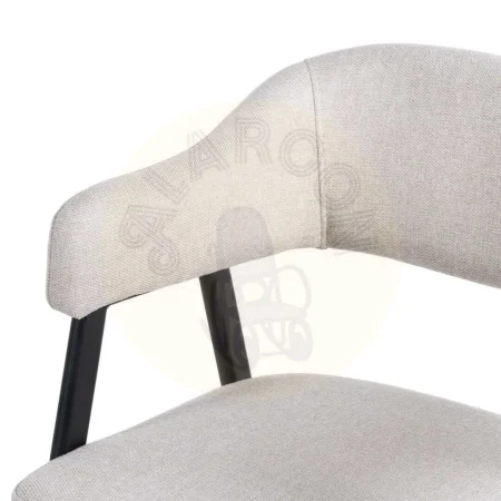 Silla de salón crema tapizada en tejido con patas de acero 56x60x81cm - Ixia - 608300IX - foto-secundaria-5