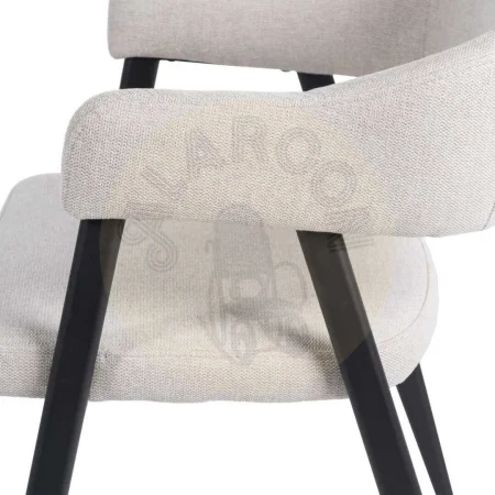 Silla de salón crema tapizada en tejido con patas de acero 56x60x81cm - Ixia - 608300IX - foto-secundaria-6