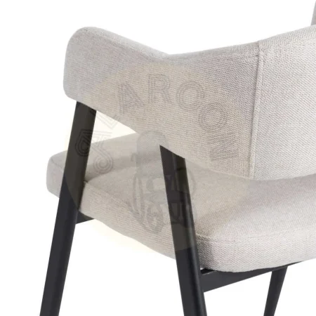 Silla de salón crema tapizada en tejido con patas de acero 56x60x81cm - Ixia - 608300IX - foto-secundaria-7