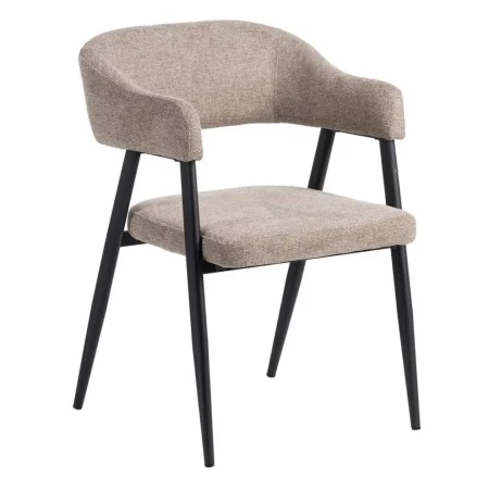 Silla en tejido taupe con patas de acero 56x60x81cm - Ixia - 608301IX - foto-blanco