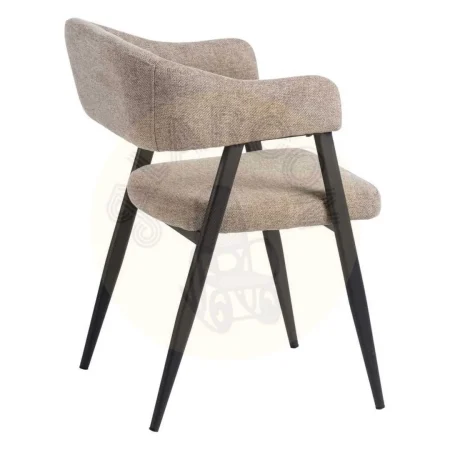 Silla en tejido taupe con patas de acero 56x60x81cm - Ixia - 608301IX - foto-secundaria-1
