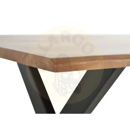 Mesa de comedor Velia para 6-8 personas en madera de acacia tapa natural base metálica negra 180x90x78cm - Giner y Colomer - 6084GYC - foto-secundaria-2