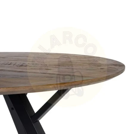 Mesa de comedor para salón marrón y negro en DM y metal 120x120x75cm - Ixia - 608698IX - foto-secundaria-2