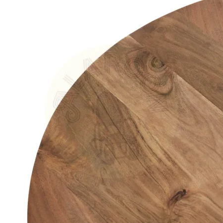 Juego de 2 mesas de centro en madera de acacia y metal acabado natural 70x70x40cm - Ixia - 608747IX - foto-secundaria-3