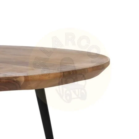 Juego de 2 mesas de centro en madera de acacia y metal acabado natural 70x70x40cm - Ixia - 608747IX - foto-secundaria-4