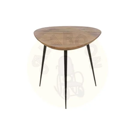 Set de 3 mesas de centro en madera de acacia y hierro color natural 86x81x43cm - Ixia - 608754IX - foto-secundaria-1
