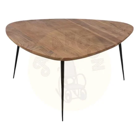 Set de 3 mesas de centro en madera de acacia y hierro color natural 86x81x43cm - Ixia - 608754IX - foto-secundaria-3