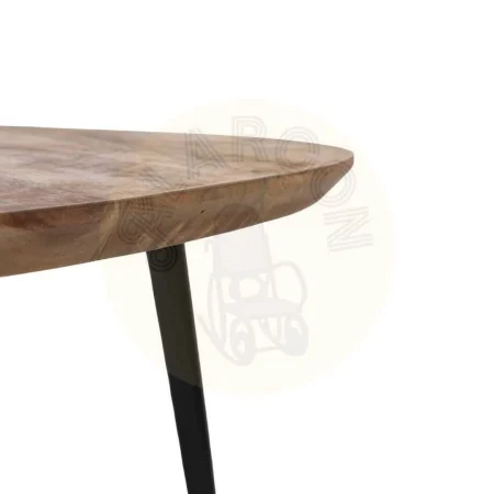 Set de 3 mesas de centro en madera de acacia y hierro color natural 86x81x43cm - Ixia - 608754IX - foto-secundaria-6