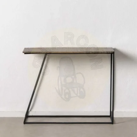 Consola marrón con sobre de mármol travertino y patas de hierro negro 102x36x85cm - Ixia - 608897IX - foto-secundaria-7