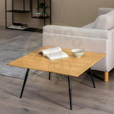 Mesa de centro en madera de acacia y hierro color natural y negro 80x80x40cm - Ixia - 608910IX - foto-secundaria-6