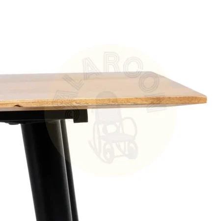 Mesa de comedor sobre madera de acacia natural estructura de hierro negro 160x90x77cm - Ixia - 608911IX - foto-secundaria-1
