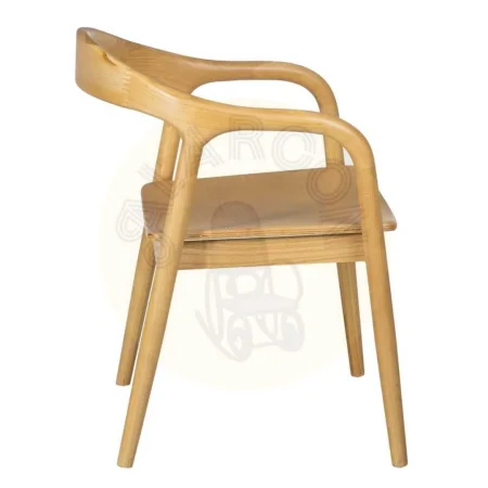 Silla de madera de olmo natural con asiento en DM para salón 55x60x77cm - Ixia - 609024IX - foto-secundaria-1