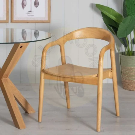 Silla de madera de olmo natural con asiento en DM para salón 55x60x77cm - Ixia - 609024IX - foto-secundaria-12