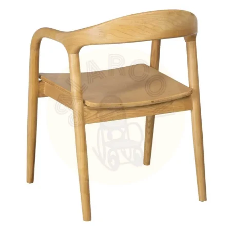 Silla de madera de olmo natural con asiento en DM para salón 55x60x77cm - Ixia - 609024IX - foto-secundaria-2