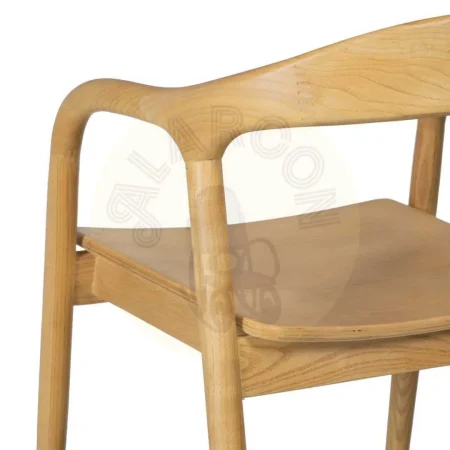 Silla de madera de olmo natural con asiento en DM para salón 55x60x77cm - Ixia - 609024IX - foto-secundaria-8