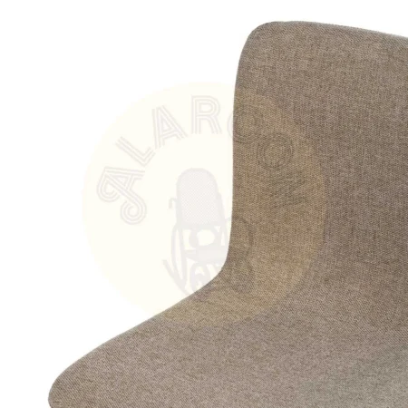 Silla tapizada beige en tejido 100% poliéster con patas de acero para salón 44x55x82cm - Ixia - 609317IX - foto-secundaria-4