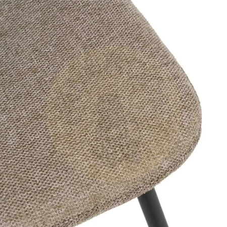 Silla tapizada beige en tejido 100% poliéster con patas de acero para salón 44x55x82cm - Ixia - 609317IX - foto-secundaria-6