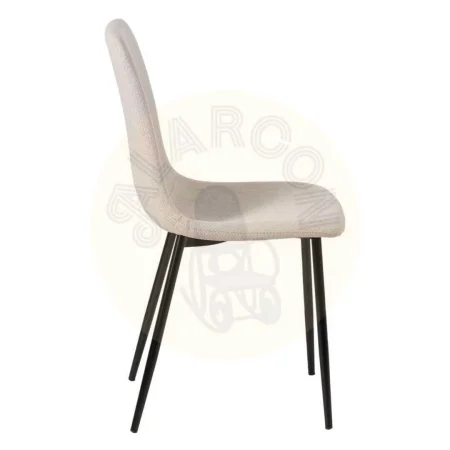 Silla tapizada crema en tejido poliéster con estructura metálica 43x52x87cm - Ixia - 609567IX - foto-secundaria-1