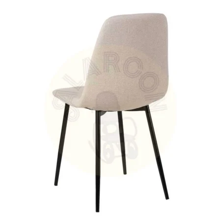 Silla tapizada crema en tejido poliéster con estructura metálica 43x52x87cm - Ixia - 609567IX - foto-secundaria-2