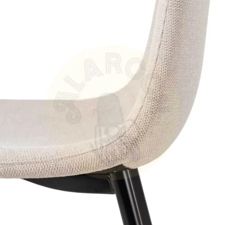 Silla tapizada crema en tejido poliéster con estructura metálica 43x52x87cm - Ixia - 609567IX - foto-secundaria-6