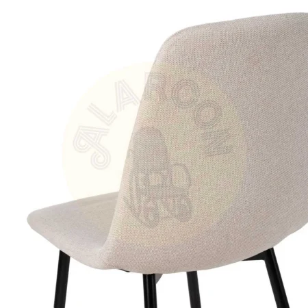 Silla tapizada crema en tejido poliéster con estructura metálica 43x52x87cm - Ixia - 609567IX - foto-secundaria-8