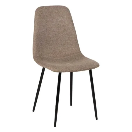 Silla tapizada taupe en tejido 100% poliéster con estructura de metal 43x52x87cm - Ixia - 609568IX - foto-blanco