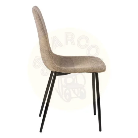 Silla tapizada taupe en tejido 100% poliéster con estructura de metal 43x52x87cm - Ixia - 609568IX - foto-secundaria-1