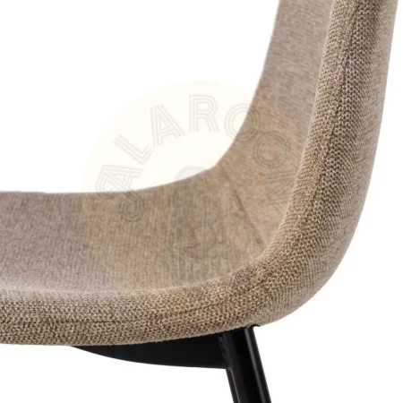 Silla tapizada taupe en tejido 100% poliéster con estructura de metal 43x52x87cm - Ixia - 609568IX - foto-secundaria-6