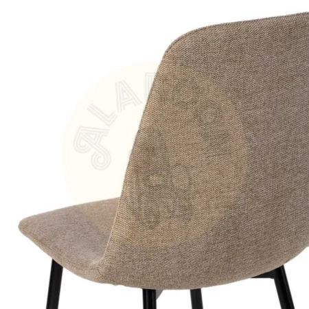 Silla tapizada taupe en tejido 100% poliéster con estructura de metal 43x52x87cm - Ixia - 609568IX - foto-secundaria-8