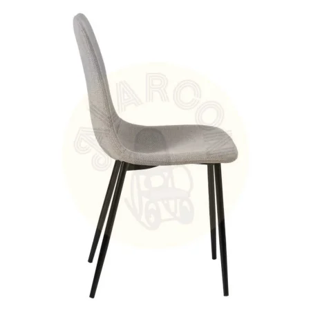 Silla comedor gris tapizada en tejido con estructura metálica 43x52x87cm - Ixia - 609572IX - foto-secundaria-1