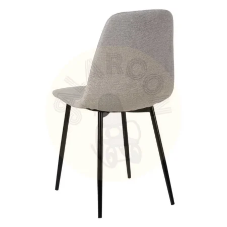 Silla comedor gris tapizada en tejido con estructura metálica 43x52x87cm - Ixia - 609572IX - foto-secundaria-2