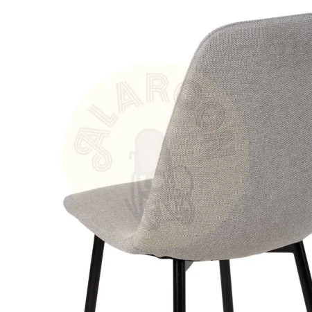 Silla comedor gris tapizada en tejido con estructura metálica 43x52x87cm - Ixia - 609572IX - foto-secundaria-8