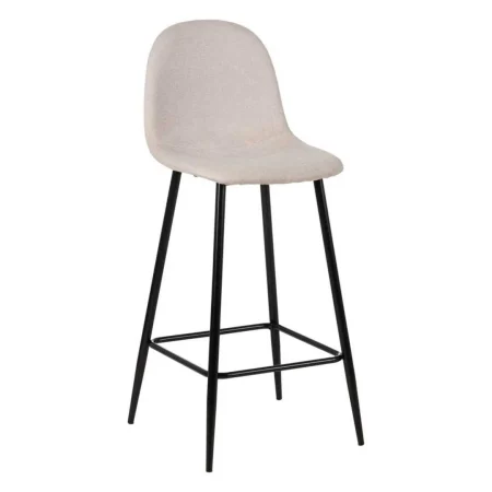 Taburete crema en tejido y metal para salón altura asiento 72cm 45.50x45x105.50cm - Ixia - 609574IX - foto-blanco