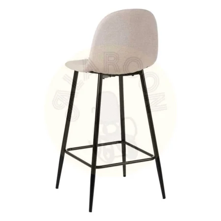 Taburete crema en tejido y metal para salón altura asiento 72cm 45.50x45x105.50cm - Ixia - 609574IX - foto-secundaria-2
