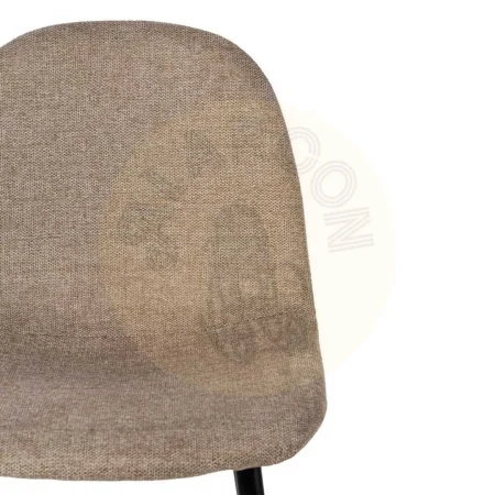 Taburete alto tapizado taupe en tejido 100% poliéster con estructura metálica para salón 45.50x45x105.50cm - Ixia - 609575IX - foto-secundaria-3