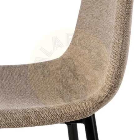 Taburete alto tapizado taupe en tejido 100% poliéster con estructura metálica para salón 45.50x45x105.50cm - Ixia - 609575IX - foto-secundaria-6