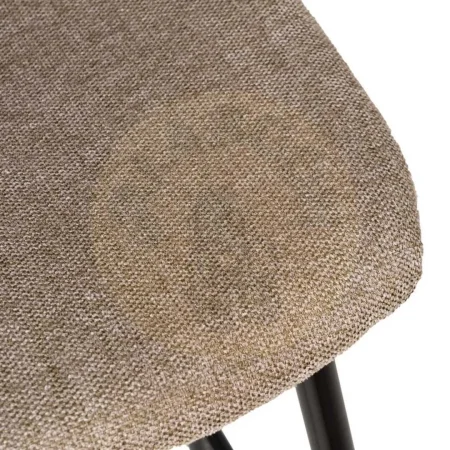 Taburete alto tapizado taupe en tejido 100% poliéster con estructura metálica para salón 45.50x45x105.50cm - Ixia - 609575IX - foto-secundaria-7