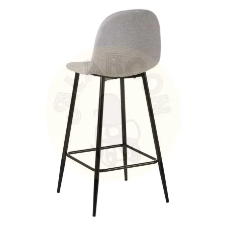 Taburete alto tapizado en tejido gris con estructura metálica altura asiento 72cm 45.50x45x105.50cm - Ixia - 609579IX - foto-secundaria-2